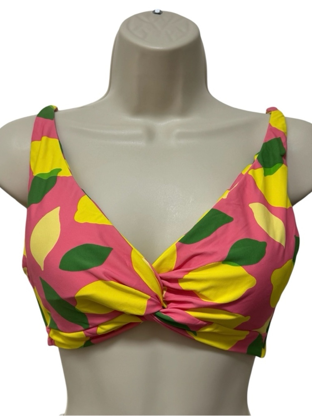 Kate Spade New York Size M Lemon Print Bikini Top